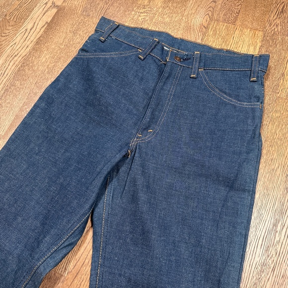 Vintage 70s Levi's 646 0917 Orange Tab Bell Bottom Flare Raw Denim Jeans Mens 31 - Picture 3 of 15